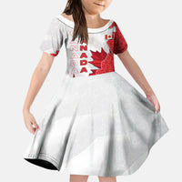 Canada Day Kid Short Sleeve Dress Patriotic Maple Leaf - Robotic Fist