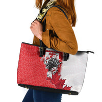 Canada Day Leather Tote Bag Patriotic Maple Leaf - Robotic Fist