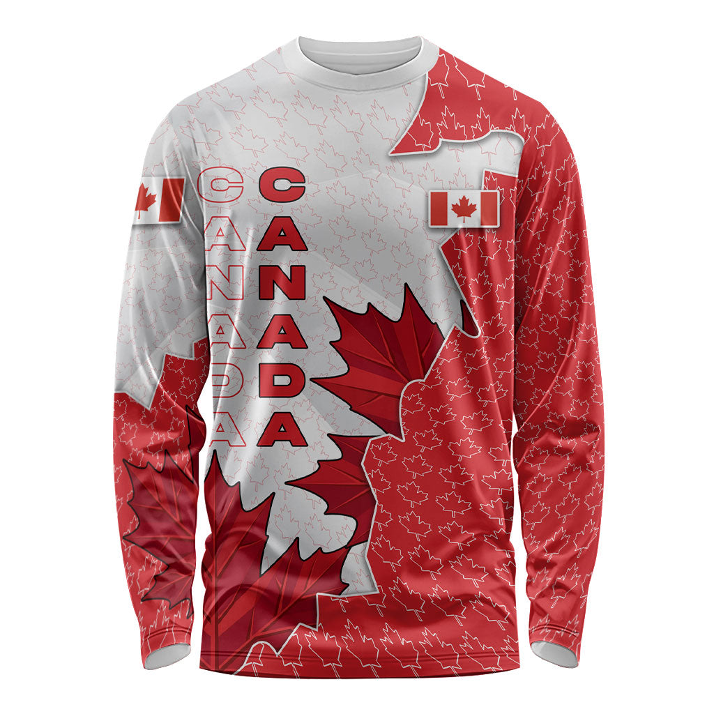 Canada Day Long Sleeve Shirt Patriotic Maple Leaf - Robotic Fist