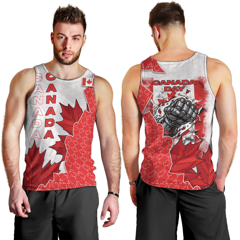 Canada Day Men Tank Top Patriotic Maple Leaf - Robotic Fist