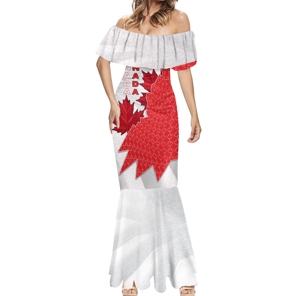 Canada Day Mermaid Dress Patriotic Maple Leaf - Robotic Fist