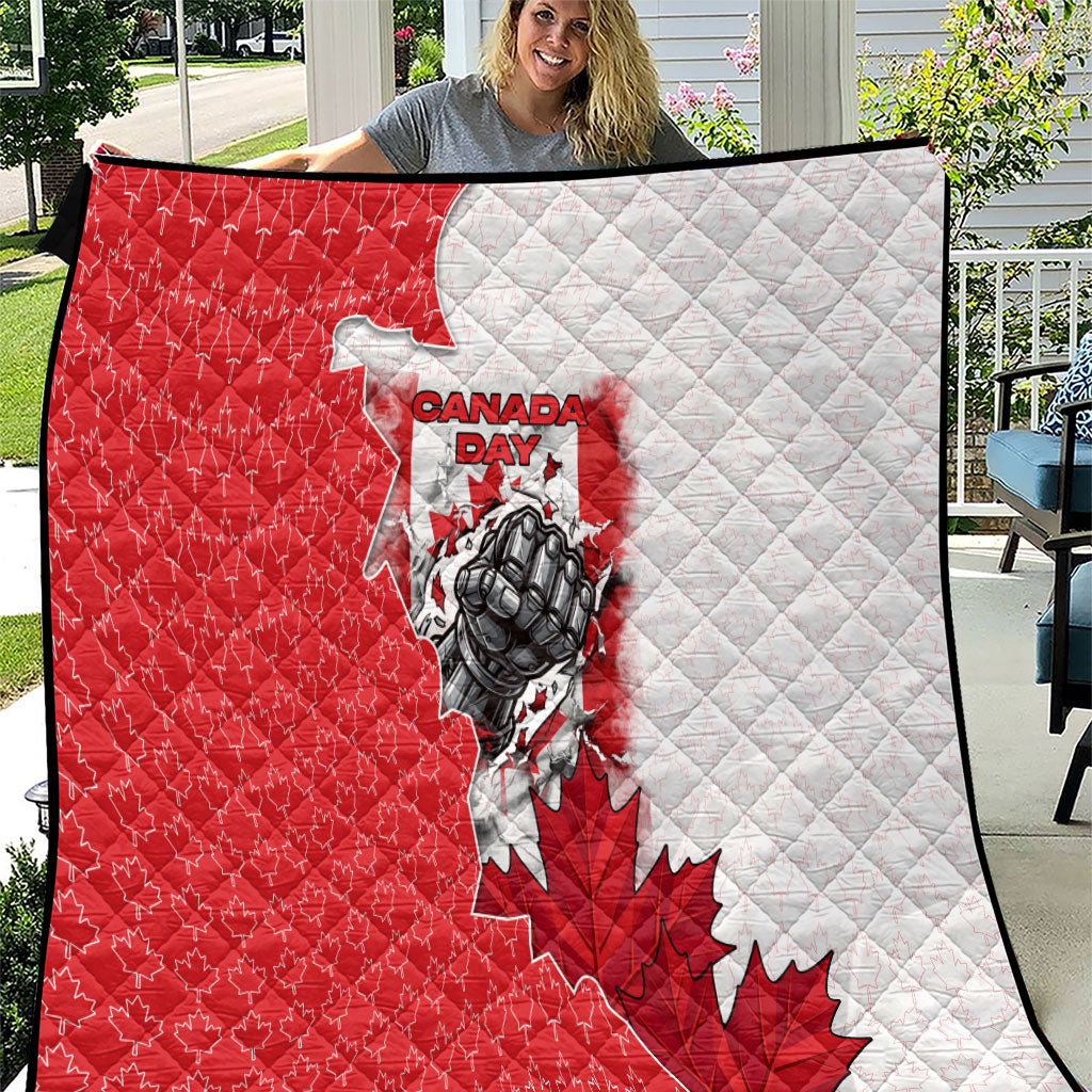 Canada Day Quilt Patriotic Maple Leaf - Robotic Fist