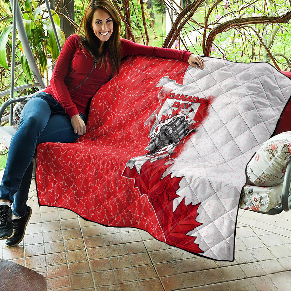 Canada Day Quilt Patriotic Maple Leaf - Robotic Fist