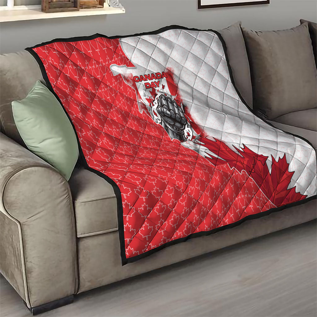Canada Day Quilt Patriotic Maple Leaf - Robotic Fist
