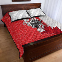 Canada Day Quilt Bed Set Patriotic Maple Leaf - Robotic Fist