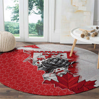 Canada Day Round Carpet Patriotic Maple Leaf - Robotic Fist