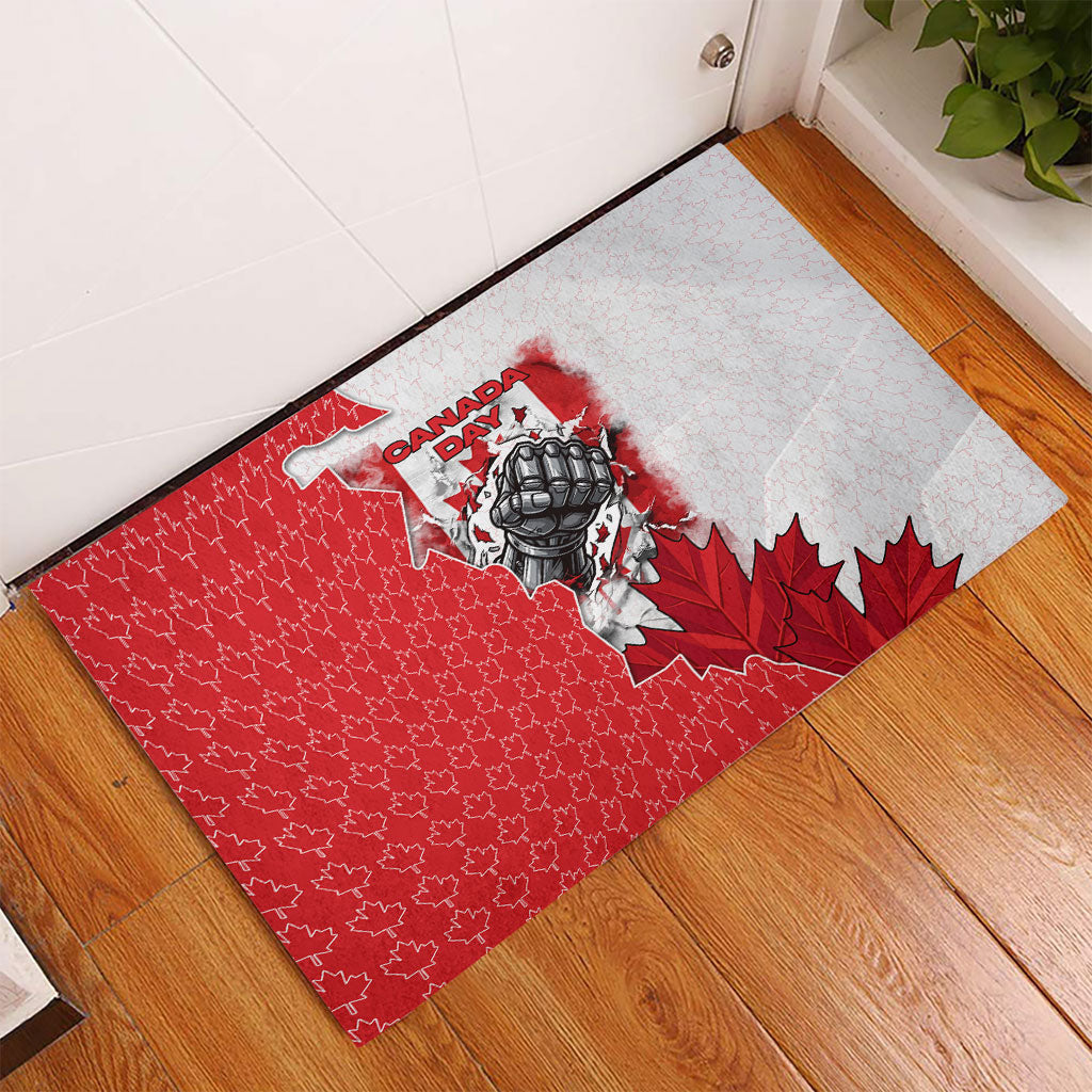 Canada Day Rubber Doormat Patriotic Maple Leaf - Robotic Fist