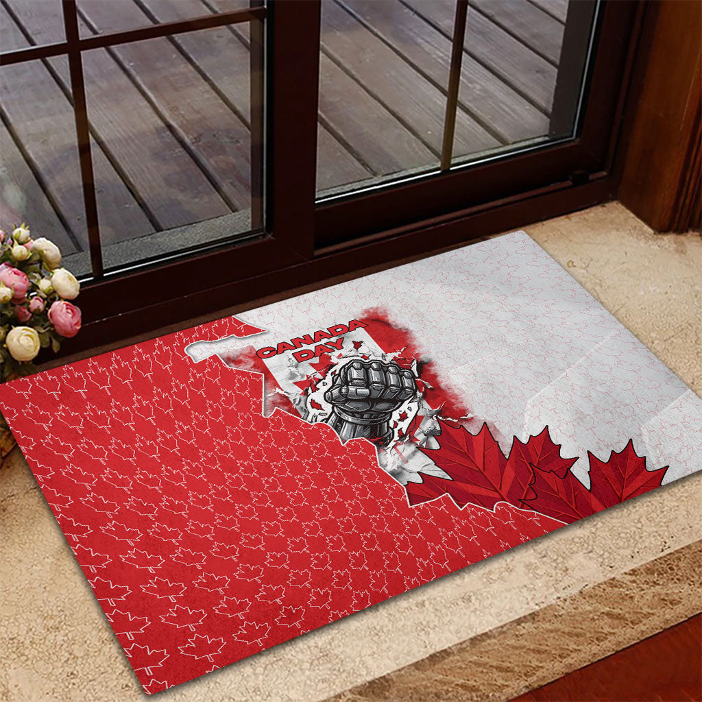 Canada Day Rubber Doormat Patriotic Maple Leaf - Robotic Fist