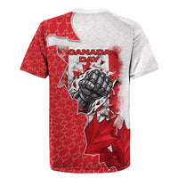 Canada Day Rugby Jersey Patriotic Maple Leaf - Robotic Fist