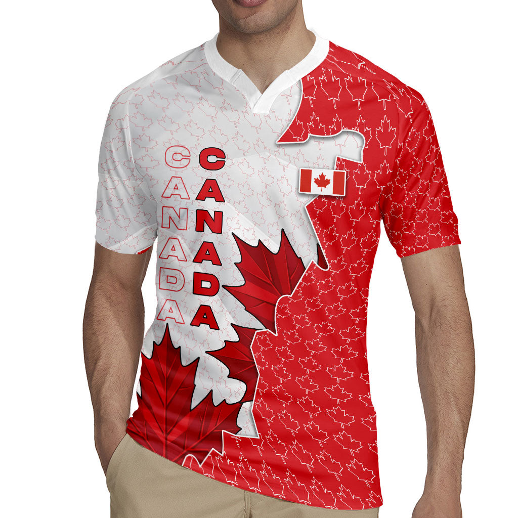 Canada Day Rugby Jersey Patriotic Maple Leaf - Robotic Fist