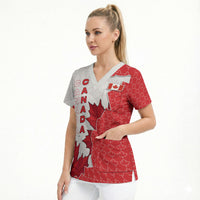 Canada Day Scrub Top Patriotic Maple Leaf - Robotic Fist