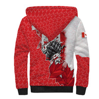 Canada Day Sherpa Hoodie Patriotic Maple Leaf - Robotic Fist