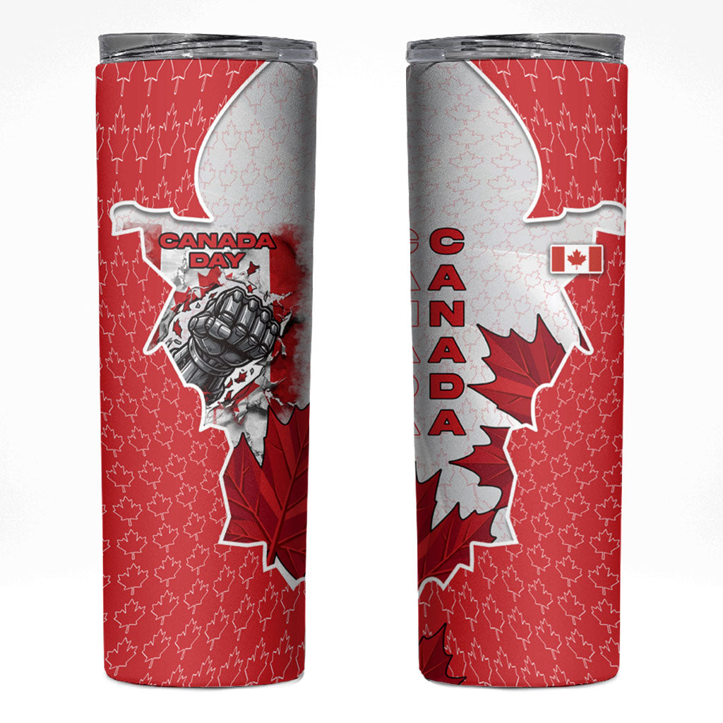 Canada Day Skinny Tumbler Patriotic Maple Leaf - Robotic Fist