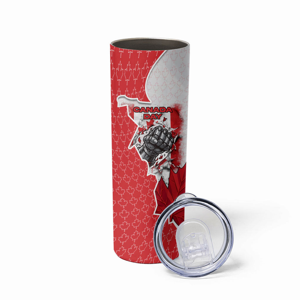 Canada Day Skinny Tumbler Patriotic Maple Leaf - Robotic Fist