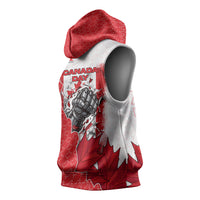 Canada Day Sleeveless Hoodie Patriotic Maple Leaf - Robotic Fist