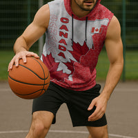 Canada Day Sleeveless Hoodie Patriotic Maple Leaf - Robotic Fist