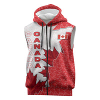 Canada Day Sleeveless Zip Hoodie Patriotic Maple Leaf - Robotic Fist
