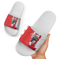 Canada Day Slide Sandals Patriotic Maple Leaf - Robotic Fist