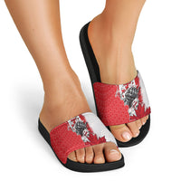 Canada Day Slide Sandals Patriotic Maple Leaf - Robotic Fist
