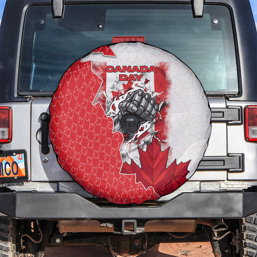 Canada Day Spare Tire Cover Patriotic Maple Leaf - Robotic Fist
