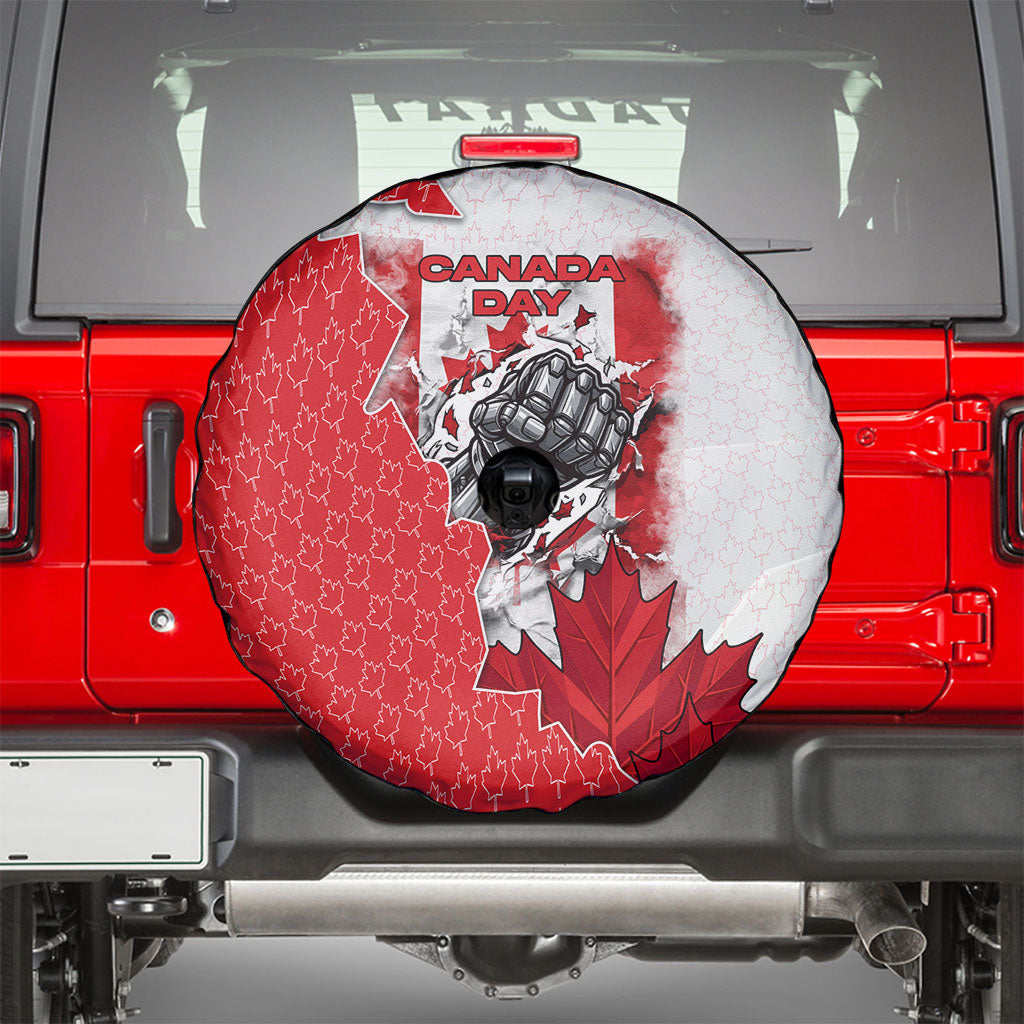 Canada Day Spare Tire Cover Patriotic Maple Leaf - Robotic Fist