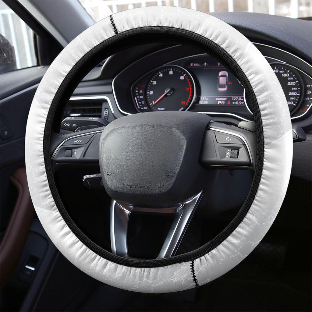 Canada Day Steering Wheel Cover Patriotic Maple Leaf - Robotic Fist