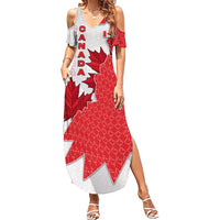 Canada Day Summer Maxi Dress Patriotic Maple Leaf - Robotic Fist