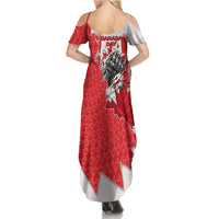 Canada Day Summer Maxi Dress Patriotic Maple Leaf - Robotic Fist