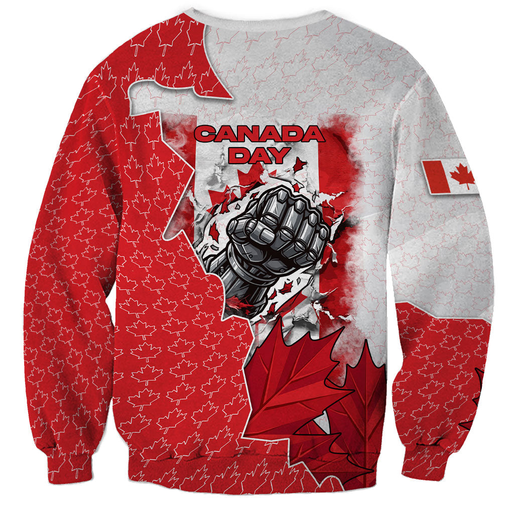 Canada Day Sweatshirt Patriotic Maple Leaf - Robotic Fist