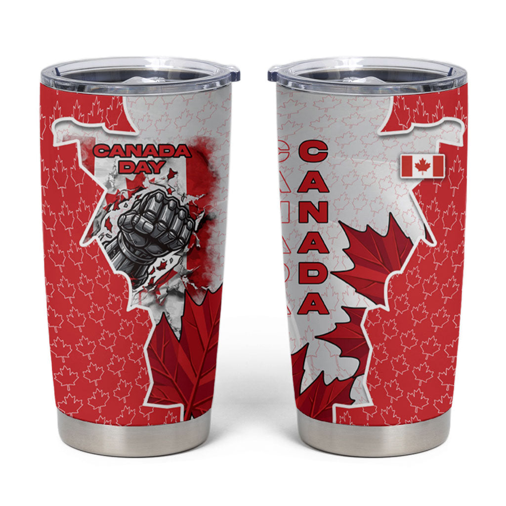 Canada Day Tumbler Cup Patriotic Maple Leaf - Robotic Fist
