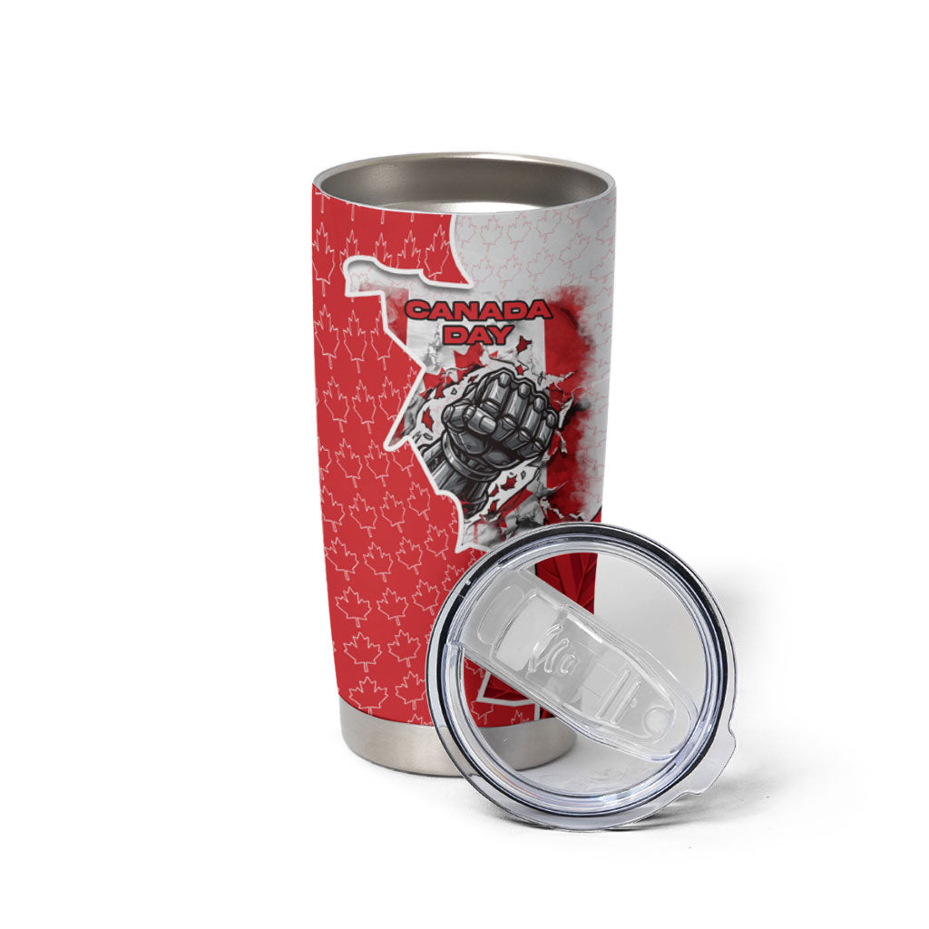Canada Day Tumbler Cup Patriotic Maple Leaf - Robotic Fist