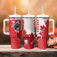 Canada Day Tumbler With Handle Patriotic Maple Leaf - Robotic Fist