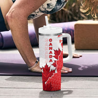 Canada Day Tumbler With Handle Patriotic Maple Leaf - Robotic Fist