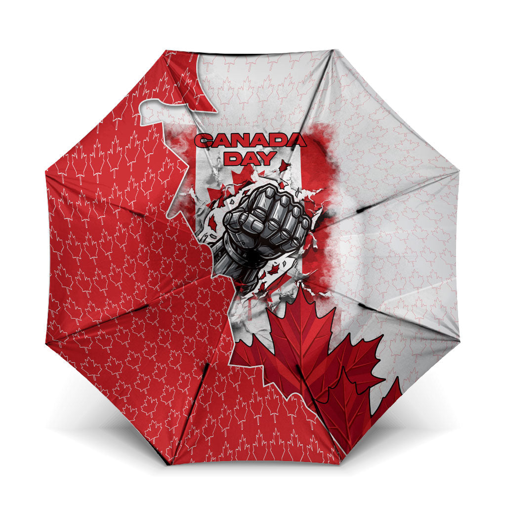 Canada Day Umbrella Patriotic Maple Leaf - Robotic Fist