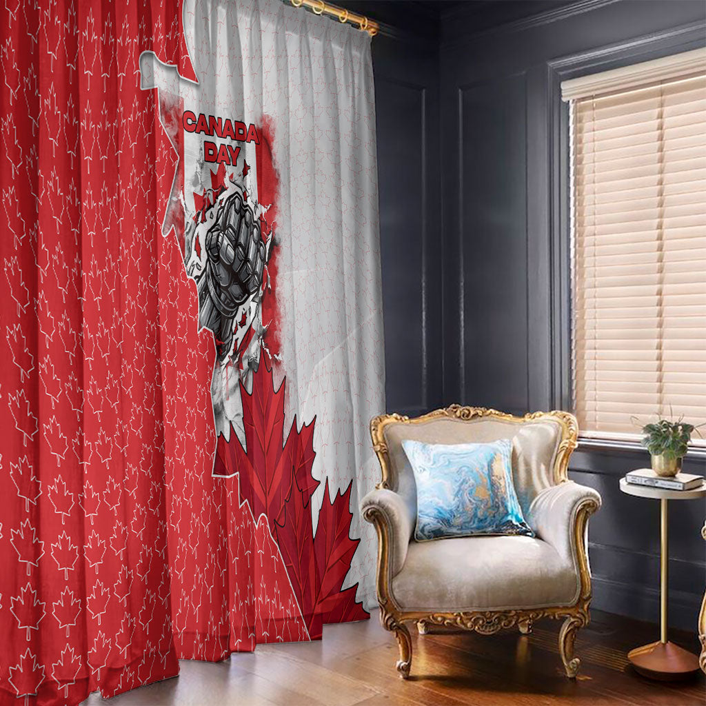 Canada Day Window Curtain Patriotic Maple Leaf - Robotic Fist