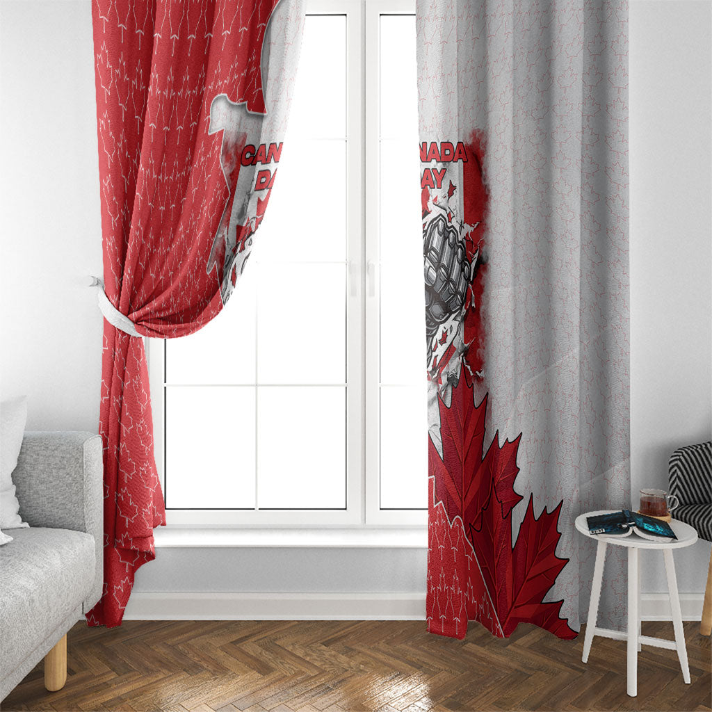 Canada Day Window Curtain Patriotic Maple Leaf - Robotic Fist