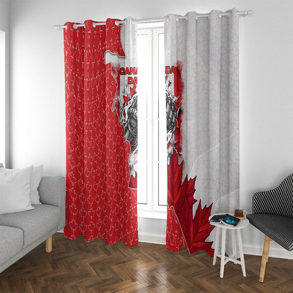 Canada Day Window Curtain Patriotic Maple Leaf - Robotic Fist