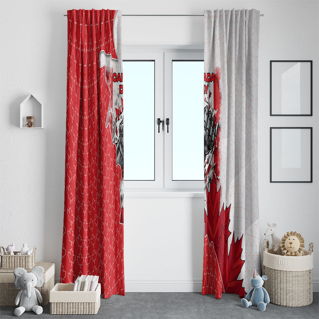Canada Day Window Curtain Patriotic Maple Leaf - Robotic Fist