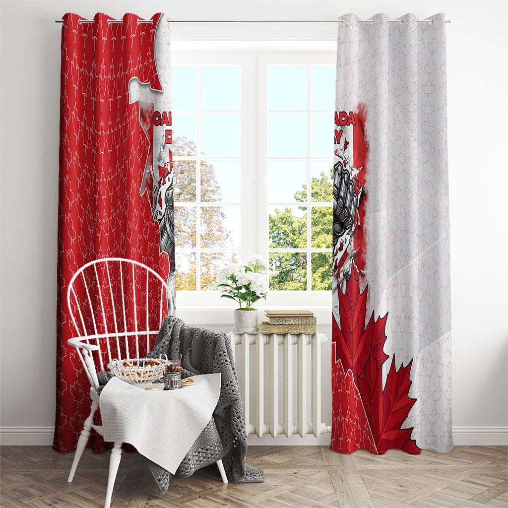 Canada Day Window Curtain Patriotic Maple Leaf - Robotic Fist