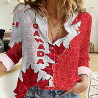 Canada Day Women Casual Shirt Patriotic Maple Leaf - Robotic Fist