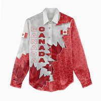 Canada Day Women Casual Shirt Patriotic Maple Leaf - Robotic Fist