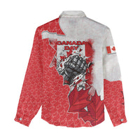 Canada Day Women Casual Shirt Patriotic Maple Leaf - Robotic Fist