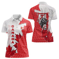 Canada Day Women Polo Shirt Patriotic Maple Leaf - Robotic Fist