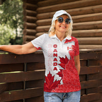 Canada Day Women Polo Shirt Patriotic Maple Leaf - Robotic Fist