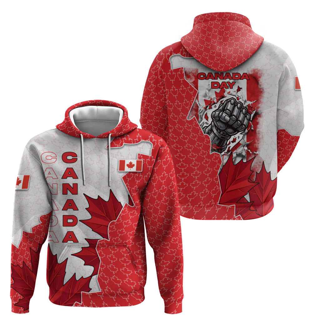 Canada Day Zip Hoodie Patriotic Maple Leaf - Robotic Fist