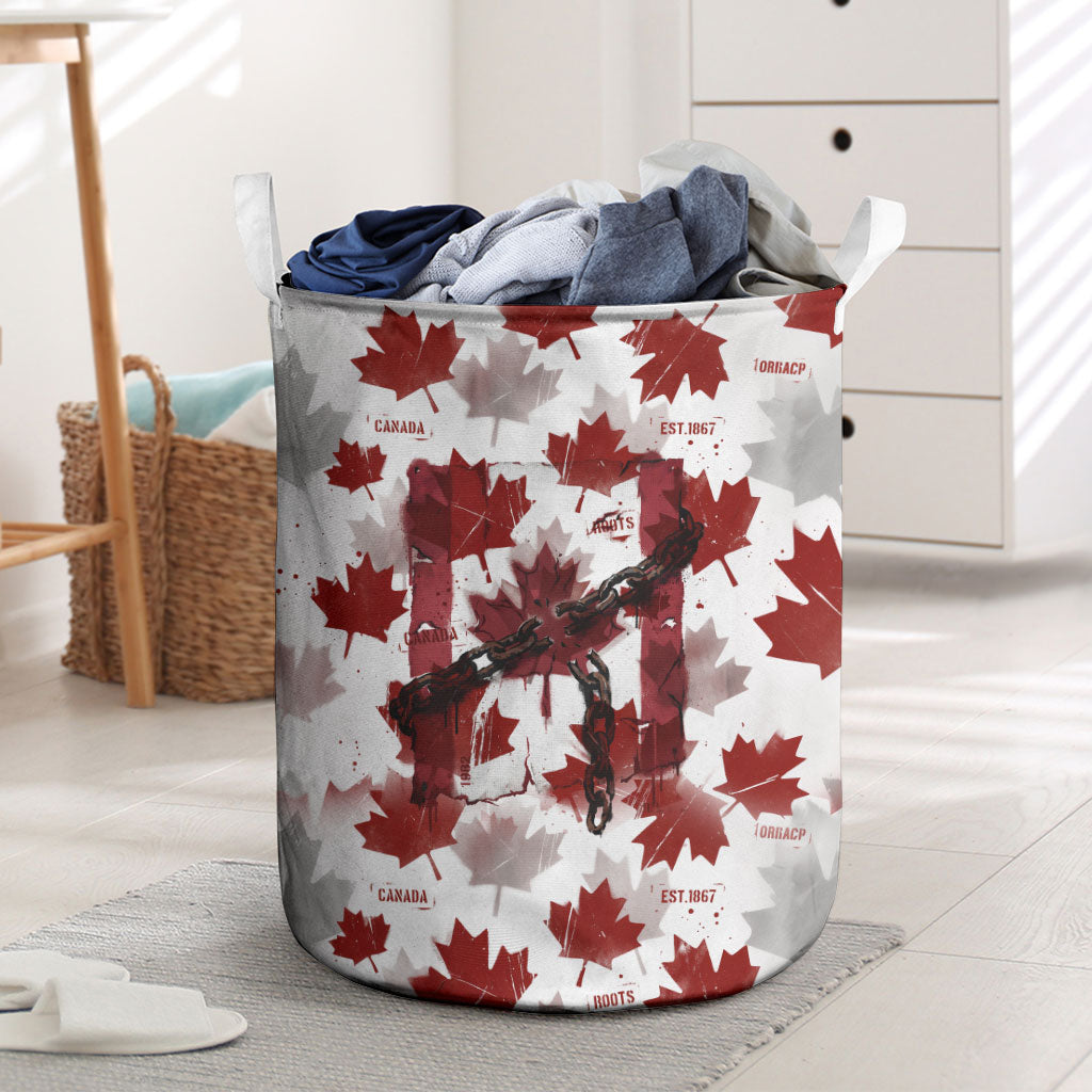 Canada Day Laundry Basket Constitutional Autonomy 1982 Vintage - Broken Chains Freedom