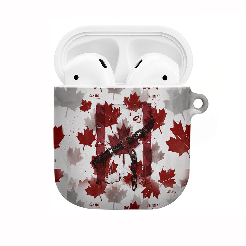 Canada Day AirPods Case Constitutional Autonomy 1982 Vintage - Broken Chains Freedom