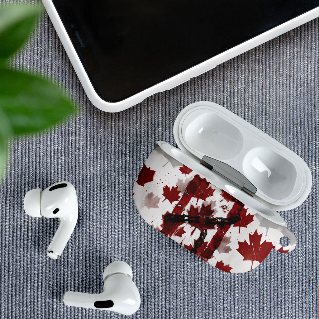 Canada Day AirPods Case Constitutional Autonomy 1982 Vintage - Broken Chains Freedom