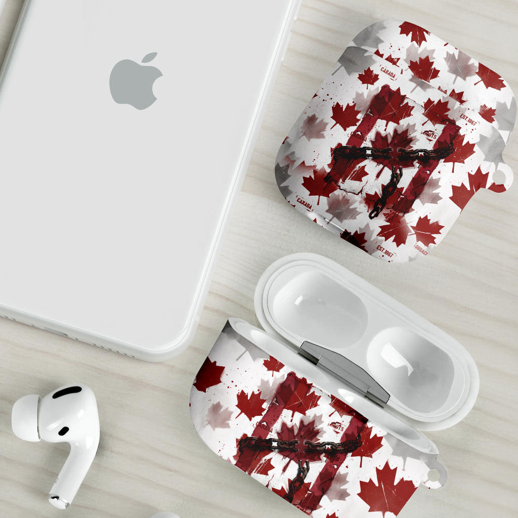 Canada Day AirPods Case Constitutional Autonomy 1982 Vintage - Broken Chains Freedom