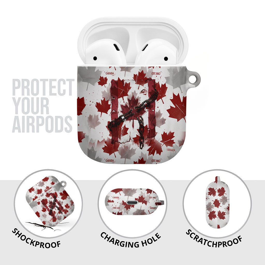 Canada Day AirPods Case Constitutional Autonomy 1982 Vintage - Broken Chains Freedom